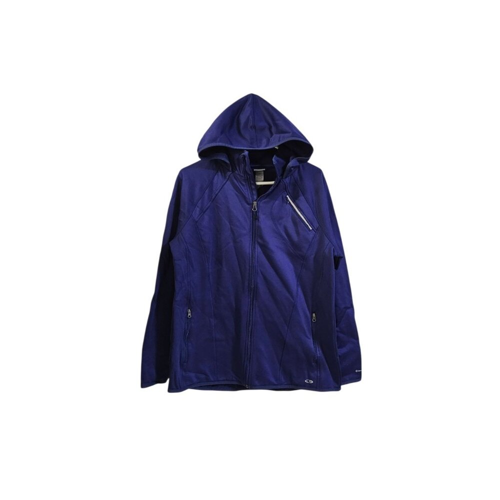 CHAMPION Women's Full Zip Hooded Venture Warm Jacket Deep Purple Sz XL
